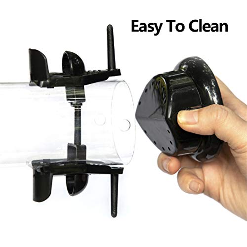 Nature's Rhythm Hanging Classic Tube Wild Bird Feeder Premium Hard Plastic Garden Yard Outdoor Bird Feeder With Steel Hanger, Weatherproof And Water Resistant,4 Feeding Ports,1.5Lb (Black) #TOP3