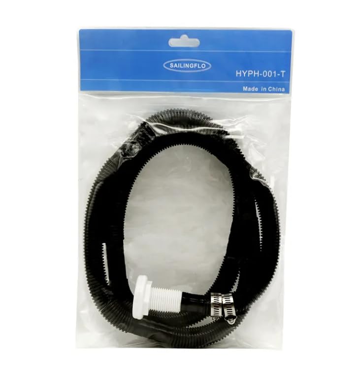 Sailingflo Bilge Pump Hose 5 Feet 3/4" 19mm with Skin Fitting Hose Clips Kit Thru Hull Boat Water Pump for Boat Yacht