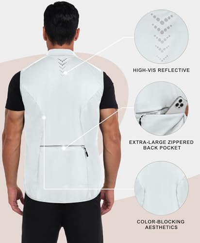 Image of Little Donkey Andy Men's Water-resistant Outerwear Vests, Stretch Windproof Vest for Cycling, Running, Golf