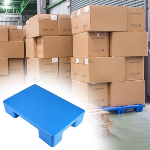 Durable Waterproof Plastic Pallets & Dunnage Rack, Lightweight Wear-Resistant Storage Pad for Cargo, Oil Drums, Supermarkets & Warehouses - Blue 60x60cm/24x24in