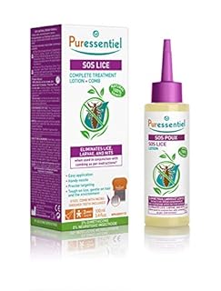 PURESSENTIEL - SOS Lice Complete Treatment Lotion + Comb - Eliminate lice, larvae and nits when used with combing - Precise targeting - Tested under dermatological control - 100% from natural - 100ml