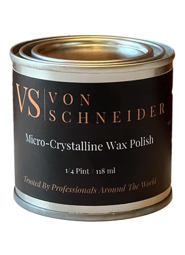 Von Schneider Micro-Crystalline Wax Polish 118ml Multi-Surface Protective Wax for Wood Metal Stone & Leather Polishes Preserves & Protects - pH Neutral Easy to Apply Made in the USA