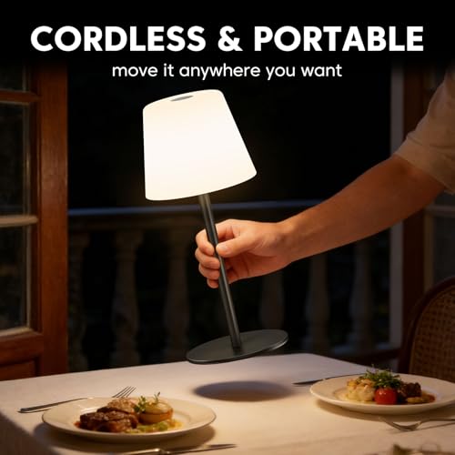 Image of IP65 Shower Lamp Waterproof,Cordless Rechargeable Table Lamp Indoor Outdoor