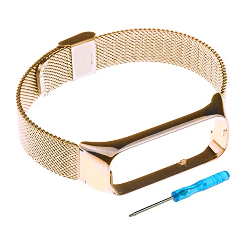 Uhrarmband Ersatz Kompatibel mit Samsung Galaxy Fit 2 Uhrenarmband aus Edelstahl Zink Legierung Einstellbar Armband für Uhr Zubehör Rosegold