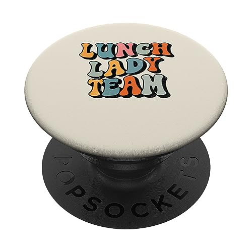 Lunch lady Team, Retro Groovy Back To School Matching Squad PopSockets Swappable PopGrip