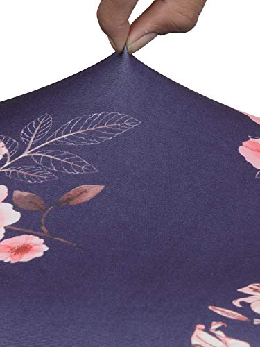 Image of Cortina Dining Chair Slipcovers | Protection Chair Covers | Floral Print, Removable, Washable | Universal Fit Super Soft Stretchy Polyester Spandex | Hotel, Marriage, Wedding | Pack of 6, Indigo