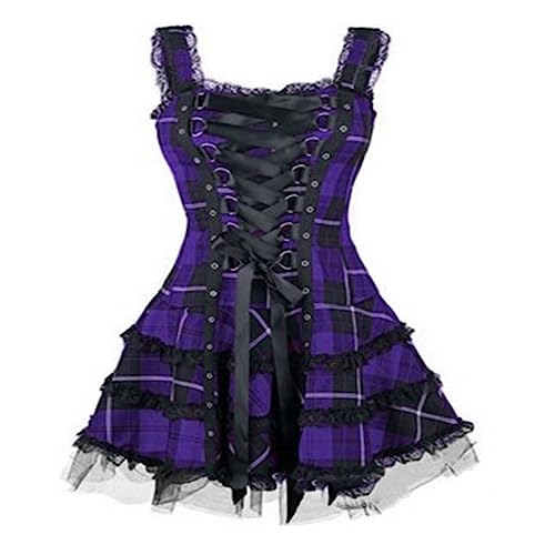 Vestido gótico de talla grande que realza tus curvas con estilo punk