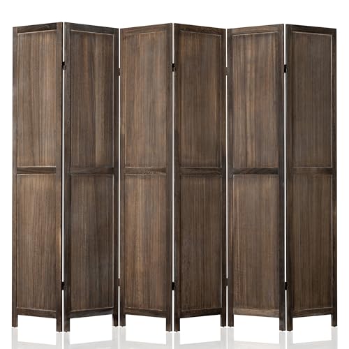 WelFurGeer 6 Panel Room Divider Screen - 360° Adjustable Folding
