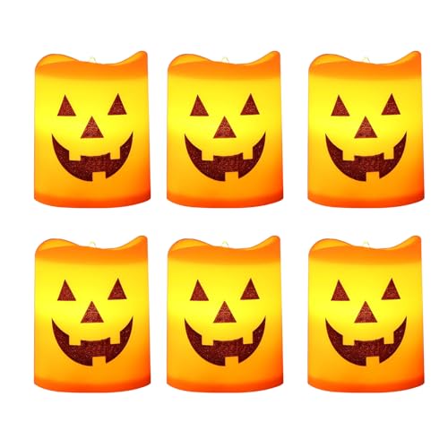 Vela de Tealight de Efigie de Cráneos de Horror - Decoración Gótica Vacillante Luz Cálida para Interior, Hogar Chimenea Baño Dormitorio Fiesta