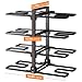 SAYZH Pots and Pans Organizer, Adjustable and Snap-on Saucepan Rack for Cupboard, Pan Organizer for Kitchen Organization & Storage, Rustproof Pot Organizer, Upgraded Design (Black 8 Tier)