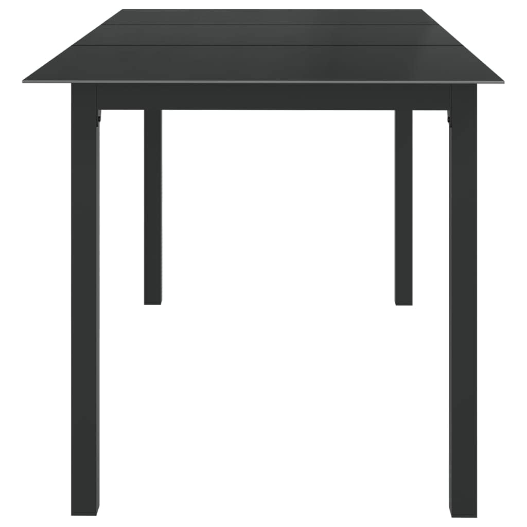 Genérico - Mesa de jardín (150 x 90 x 74 cm), color negro | Marco de aluminio resistente, bandeja de cristal fácil de limpiar, ideal para balcón o patio