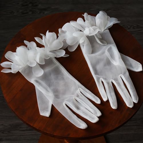 Wedding Gloves Short White Bride Gloves Dressing Gloves for Women and Girls4