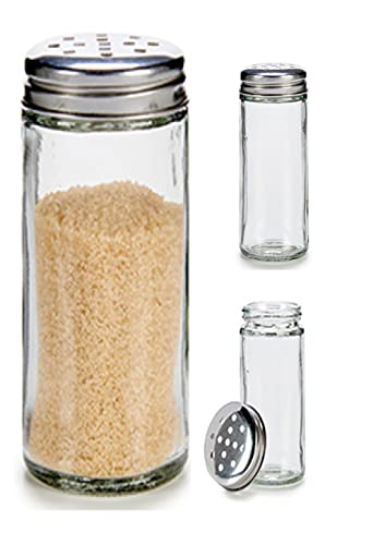 Sucrier 11,7 cm x 5 cm, capacité 100 ml, en verre, couvercle en acier inoxydable, idéal pour doser le sucre en poudre et le sucre cristal Cover