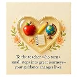 Opilroyn Andenken für Lehrer, Herz-Dekorationen für Partys, zum Ende des Kurses mit Karte, für Studenten, Teenager, Mädchen, Schule, Klassenzimmer, Abschlussfeier, Weihnachten, Geburtstag