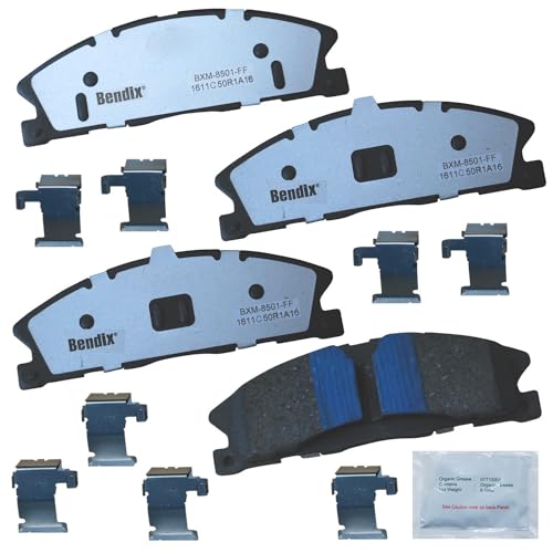 Image of Bendix Fleet Metlok PBD1611C Semi-Metallic Front Brake Pads for Ford Explorer 2019-2014,Flex 2016,Flex 2019-2018,Police Interceptor Utility 2019-2016,Taurus 2019-2017,Lincoln MKS 2016,MKT 2019-2016