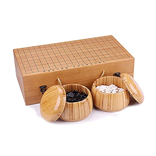 Go Game Set 19x19 con caja de bambú y piedras melamina miniatura 2
