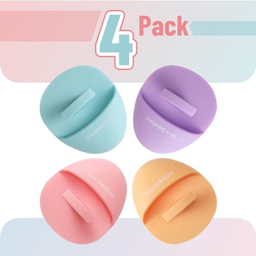 Slick- Escova de limpeza facial de silicone, pacote com 4, esfoliante facial de silicone, esfoliante
