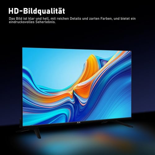 32 Zoll HD Smart TV, D-LED Hintergrundbeleuchtung Fernseher, randloses Design, HDMI USB DVB-T2/S2 RJ45 Schnittstelle, großer Bildschirm für Wohnzimmer, Schlafzimmer, Heimunterhaltung - schwarz – Bild 4