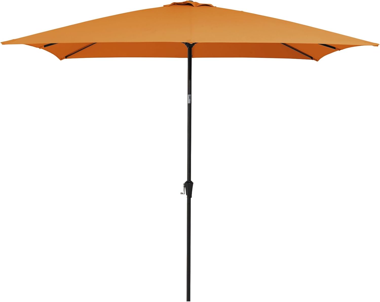 meway 6.5x10 ft rectangular patio umbrella outdoor umbrella with push button tilt and crank, table market umbrella 6 sturdy ribs for garden, pool, backyard(6.5ft, orange) 6.5 ft orange