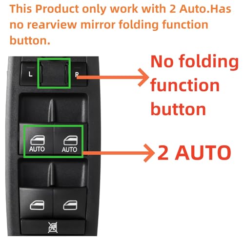 Power Window Switch 11 Pins,2 Auto for 2015-2017 Chrysle 200, 2015-2022 Cherokee Master Window Button Control Front Driver Side Door Lock Switch 68271206AA, 68271206AB 1S14266 (NO Folding Mirrors) by Lin Cin Yin - Image 4