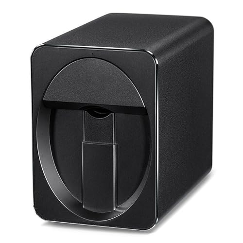 HZFAIGLL Smart 3D Nail Art Printer, Mini Portable Nail Painting Machine, Black Metal Body, Control Through Free Mobile App, for Home Usage Nail Salon