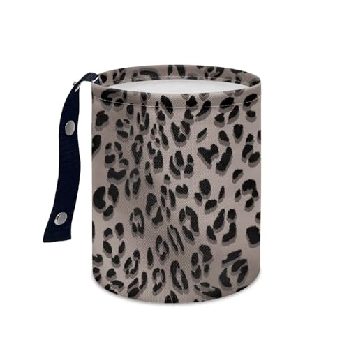 Image of Leopard Print Trash Can for Car Car Garbage Can for Back Seat Leak Proof with Adjustable Buttons Car Accessories for Women Interior