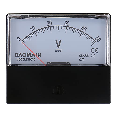 Image of BAOMAIN DH-670 DC 0-50V Class 2.5 Analog Panel Volt Meter | DC 0-50V panel voltmeter for easy voltage testing. Class 2.5 accuracy with clear scale.