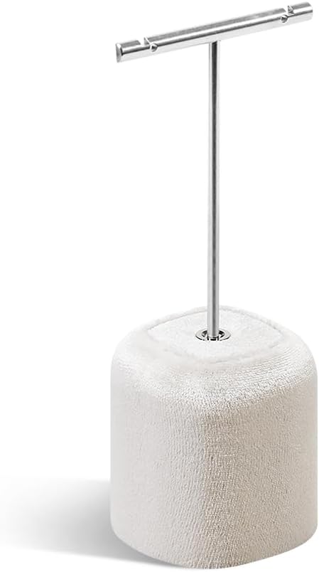 Velvet Jewelry Display Holder, Ring Earring Stand for Jewelry Store Counter Display, 3 Sizes (Beige, Earring Stand-S)