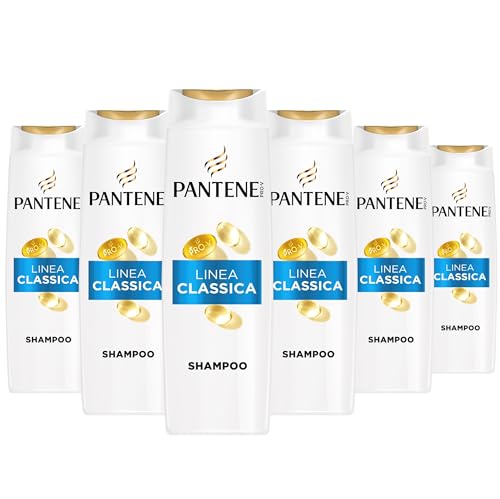 Pantene PRO-V Shampoo Linea Classica 6x300ml per Capelli Normali e Misti, Deterge Delicatamente e Protegge i Legami del Capello, Uso Quotidiano, Senza Olio Minerale e Coloranti, Active Nutri-Plex