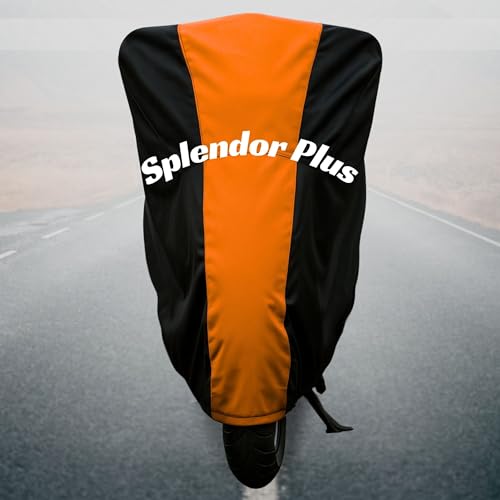 Image of Motorcycle Bike Body Cover for Outdoor Use - Heavy Fabric Water Resistant Two Wheeler Cover with UV, Dust & Rain Protection Compatible for Splendor Plus