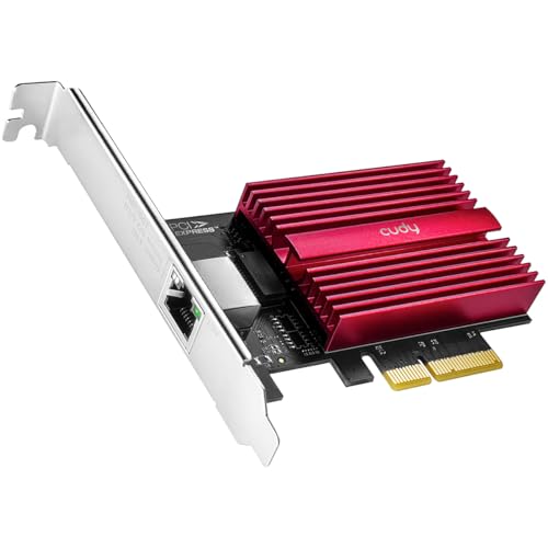 Cudy 10GB PCIe Network Card, 10G Base-T PCIe Adapter, Flow Control, PCIe to 10 Gigabit Ethernet Adapter, Supports Windows 11/10, WindowsServer 2022 and Linux, Including Network Cable