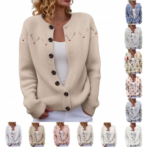 Women's Christmas Ugly Cardigan Sweaters Cute Graphic Knitwear Coat - image 1