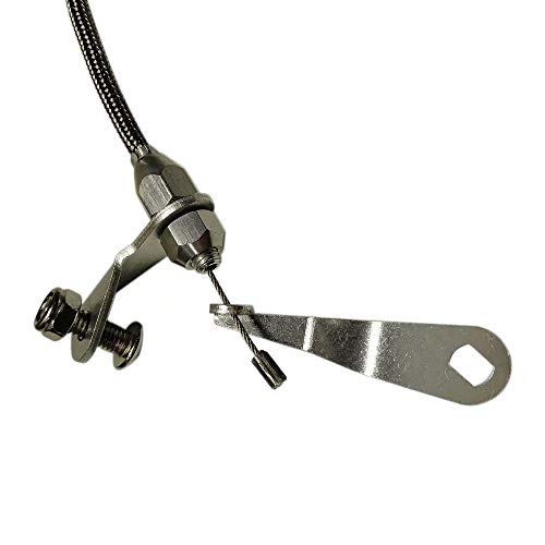 For All Ford C6 C-6 Transmission Kick Down Cable Kit, Stainless Braided Polished Transmission Detent Kickdown Trans Wiring Kit #TOP6