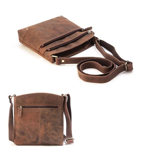 Goatter Hunter Leather 9.5" Inch Sling Cross-BodyBag for Girls And Women, (Brown) - Image 6