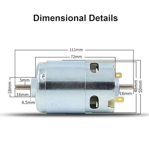 Moteur 895 12V 24V cc micro machine performante avec double arbre à billes