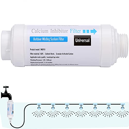 Mornajina Calcium Inhibitor Filter, Outdoor Misting System Protector for Mist Nozzle, Preventing Scale Buildup from Clogging Up