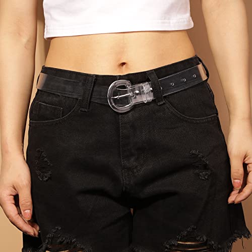 LUOZZY Clear Belt for Women Transparent PVC Waist Belt Wide Waistband Casual Dress Belt Accessory for Women Skirt Pants Dress, 39.3 * 1.18inch2
