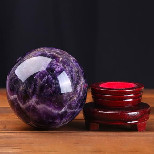 Sphère en améthyste violette, le cadeau idéal en cristal avec son support - 6