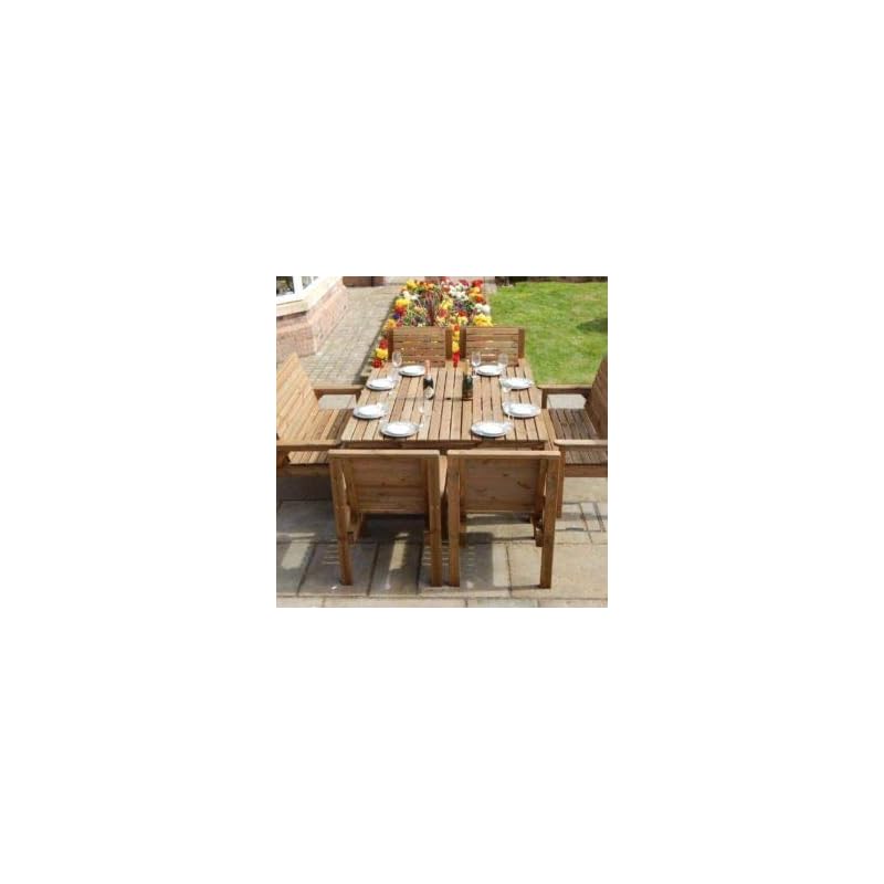 STAFFORDSHIRE GARDEN FURNITURE | WOODEN GARDEN SET | 5FT TABLE, TWO BENCHES & FOUR CHAIRS | DELIVERED FULLY ASSEMBLED FURNITURE