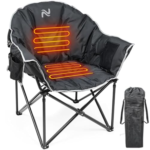 LILYPELLE Oversized Heated Camping Chair, Patio Lounge Chairs with 3 Heat Levels, Portable Folding...