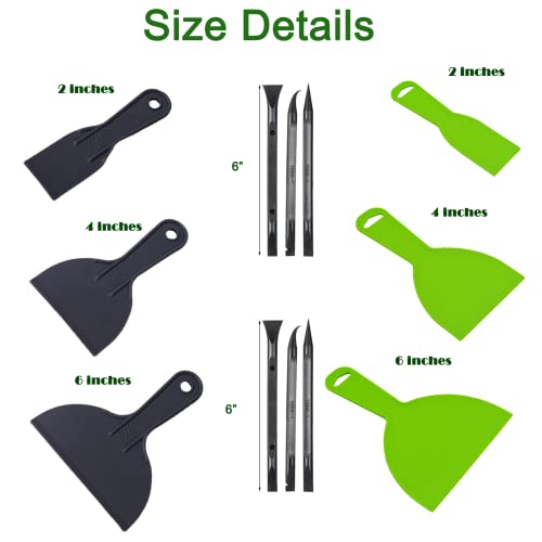 Putty Knife, 12Pcs Plastic Paint Scraper, Multipurpose Spackle Knife, Scraper Tool For Painting, Caulking, Spackling, Wallpaper, Drywall, 3D Printing, Spatula Scraper, Scraper Cleaning Tools #TOP2