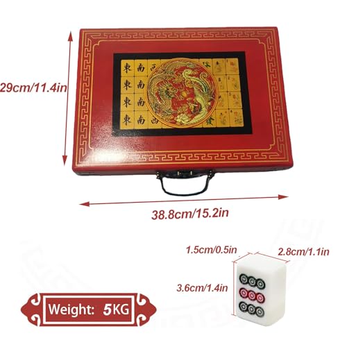 Set de Mahjong Chino con 144 Fichas Medianas y 2 Dados miniatura 3