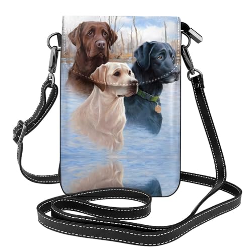 Portefeuille pour téléphone portable imprimé Labrador et petit sac