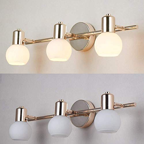 Mkj Applique Murale Allée Lampes Miroir Lampes Avant Couloir Lampe Lampes Lampes Modernes Lampes en Verre Appliques Murales Lampes de Bain Créatives Appliques Murales Romantique Romantique Trois Tête