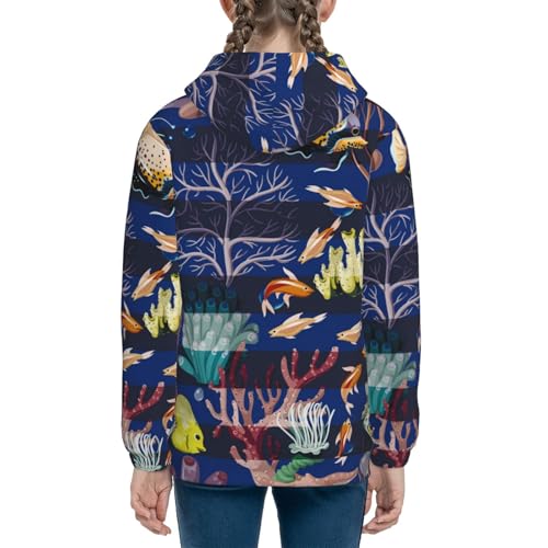 Sea Inhabitans and Herb Kids Pullover Hoodies Boys Sweatshirts Girls Athletic Clothes with Pocket4