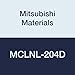 Mitsubishi Materials MCLNL-204D External Tool Holder with 0.500" IC 80? Rhombic Turning Insert, Multiple Clamp Holder, Left Hand, 90? L Style, 0? Relief Angle, 1.250" Height, 1.250" Width, 6.000" L