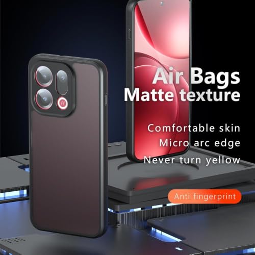 Image of Matte PC + TPU Phone Case for Oppo Find X9s 5G / Oppo Find X9 5G Air Bag Protection, Anti-Fingerprint, Never Turns Yellow, Micro Arc Edge, Camera Protection, Skin-Friendly Feel, Black