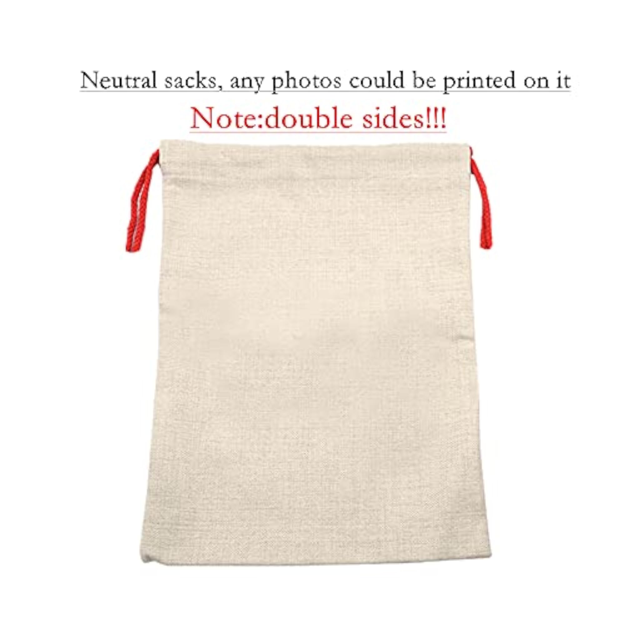 4 Pack Blank Sublimation Santa Sacks with Drawstring