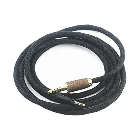 NewFantasia 4.4mm Balanced Male 6N OCC Copper Silver Plated Cord 4.4mm Balanced Cable Compatible with Sennheiser HD598 HD598 SE, HD560s HD598 Cs, HD598 SR, HD599 HD620S Headphone Walnut Wood Shell Cover