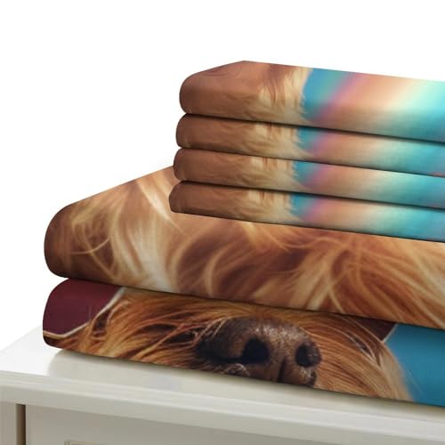 Parure de lit Yorkshire Terrier 3D en microfibre 140x200 cm avec taies - 6